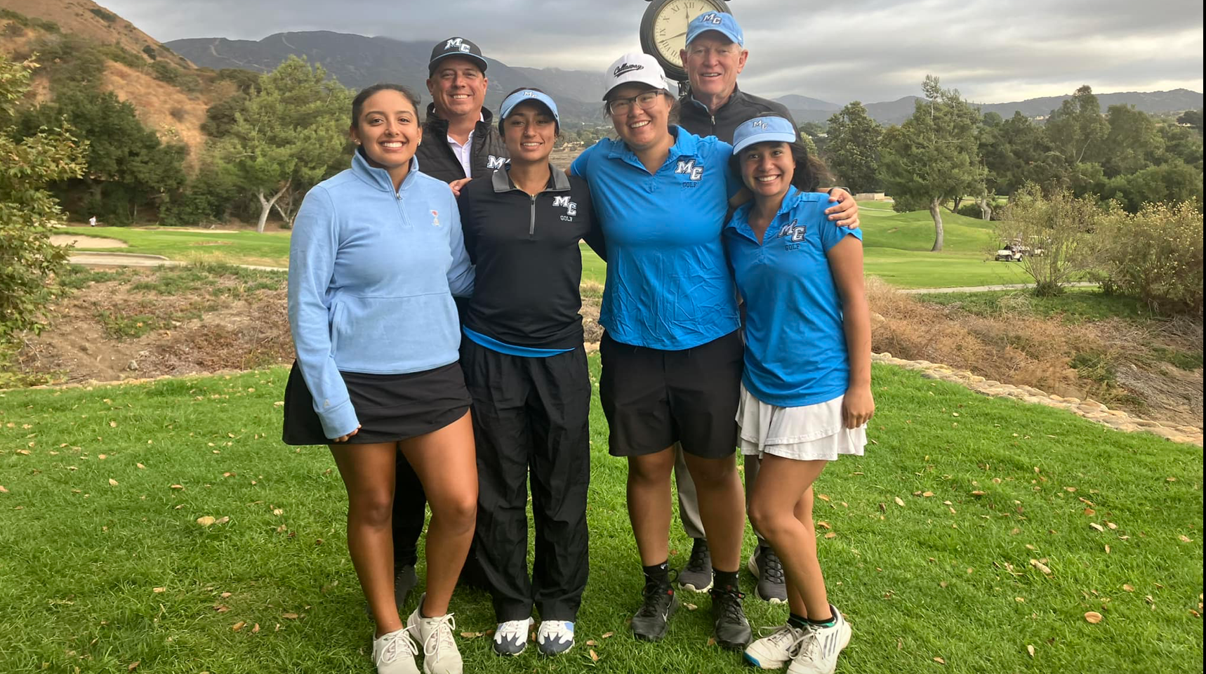 Left to R: Lisette Orellana, Taylor Waters, Makayla Low, and Kalia Aparicio
Back row: Assistant Coach Mike Crone and Head Coach Chuck Lyons