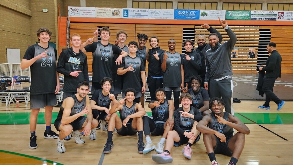 #19 Men's Basketball defeats Cuesta, 85-70, to clinch a tie but 2 days later win outright WSC North title after Hancock loses.